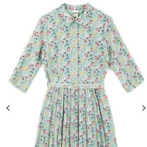 Joanie Clothing NWT Fisher Notebook Print Pleated Dress